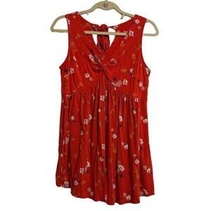 Isabel Maternity by Ingrid & Isabel tank Medium Red Sleeveless Floral Knot Front
